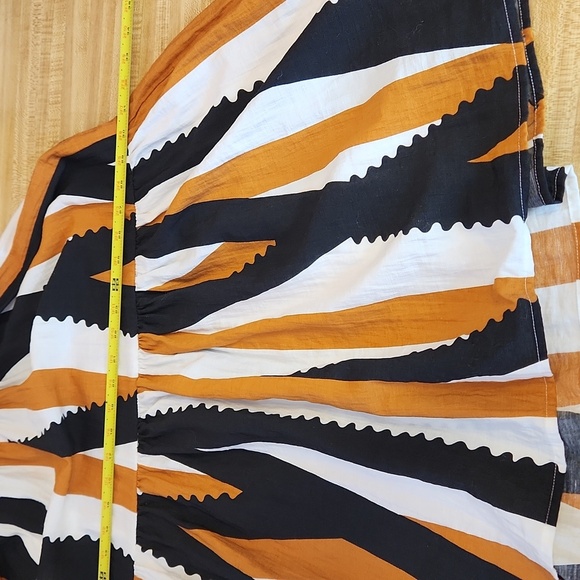 TRAFFIC PEOPLE Tiered Striped Black, White, & Brown Maxi Skirt, size S - Picture 7 of 10